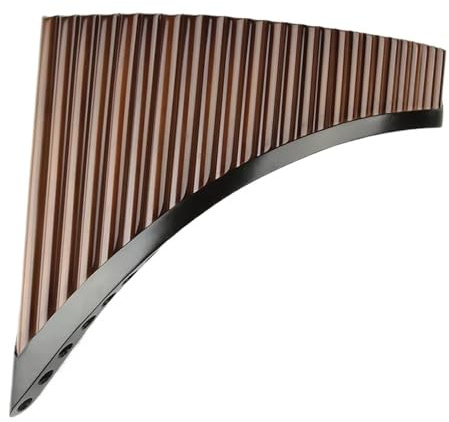 pan flute for beginners Handmade Wood Flute C Key Brown Pan Flute Traditional Woodwind Instrument 25 Pipes (Color : Left)