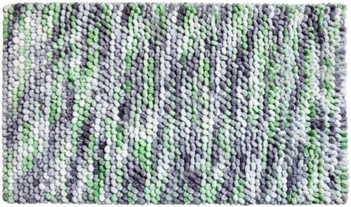 Linea Due Punto Badteppich 70x120 cm Silber Lime