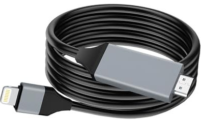 [Certifié Apple MFi] Câble HDMI pour iPhone vers TV, adaptateur d'éclairage vers connecteur HDMI compatible avec iPhone 14, 13, 12, 11 et sortie TV YouTube avec écran HD 1080p, pas besoin