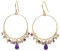 KOKO Amethyst Ohrringe, Halbedelstein Ohrringe, Naturstein Ohrringe, Modeschmuck, Echte-Steine-Ohrringe, Edelstein mit Amethyst, für Frauen, Mädchen, 18k Vergoldet