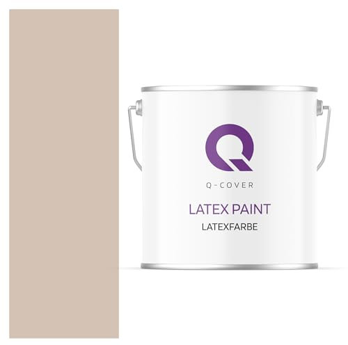 Q-COVER Latexfarbe 5 L Mandel Innenfarbe Wandfarbe Deckenfarbe Klasse 3 Mattfarbe Scheuerfest Hohe Deckkraft