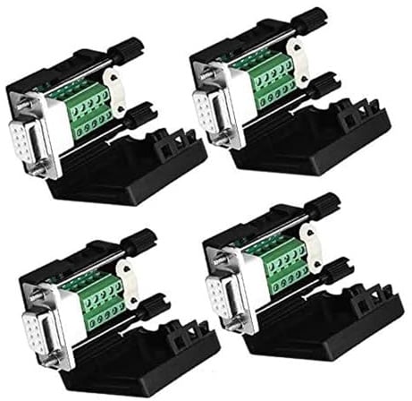 QIQIAZI 4 Stück DB9 lötfreier Adapter 9 Pin Seriell R-S-232 auf 9 Pin-Buchse Serielles Terminal Breakout-Karte Modul (mit Mutter)
