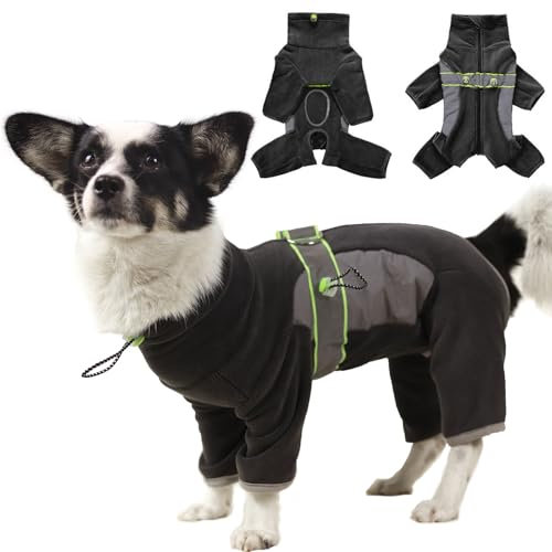 LiebeDD Cappotto Cane in Pile - Inverno Giubbotto Cane Caldo Antivento Cappottino Cane con Cerniera, Maglione Cane Morbida Giacca Pigiama Vestiti per Cani Taglia Piccola Media Interni ed Esterni