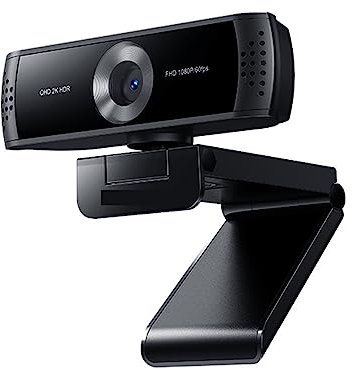 AUBEST Webcam, Webcam HDR 2K Webcam Computer aziendale Fotocamera con messa a fuoco automatica 1080P 60FPS con doppio microfono con cancellazione del rumore for videoconferenza