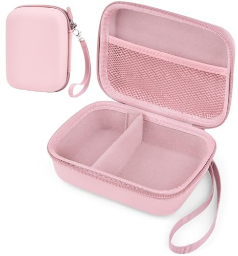 Ainiv Kids Instant Camera Case, Portable Hard Storage Case for OPERHOO/HiMont/Gofunly/YORKOO/CAMCLID Digital Camera/Bitzee Interactive Toy, Kids Camera Photo Paper Organizer, Light Pink (Case Only)