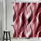 Uiiooazy Rideau Douche Anti Moisissure, Rideau de Douche Rouge Abstrait Rayures Bordeaux Rayé Rideaux de Baignoire Tissu Imperméable Lavable Polyester Rideaux Salle de Bain avec 12 Crochets 180x180cm