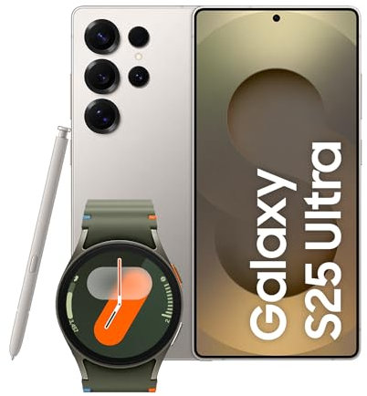 Samsung Galaxy S25 Ultra con Galaxy Watch7 40mm BT Green, Smartwatch Fitness Tracker, Smartphone AI con 3 anni di Garanzia del produttore, RAM 12GB, 1TB, Titanium Gray