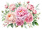 Colexy Wandtattoo Groß Blumen, Wandsticker Zartrosa, Wandsticker Pfingstrose Blumen Wasserdicht, Wandtattoo Pfingstrose Vintage, Wandaufkleber Wanddeko für Wohnzimmer Schlafzimmer, 40X30cm (F)