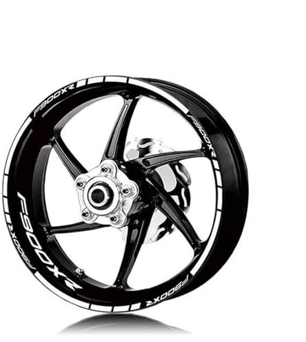 SHYYBD Felgenrandaufkleber Motorrad-Radaufkleber, Abziehbilder, Innenring, Felgenstreifen, Aufkleber, Zubehör, Wasserdichtes Set Für F900XR F900xr Felgenaufkleber(Weiss)