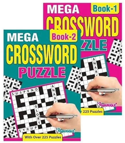 Sixstore Lot de 2 livres de mots croisés A5 - Mots croisés - Puzzle de voyage