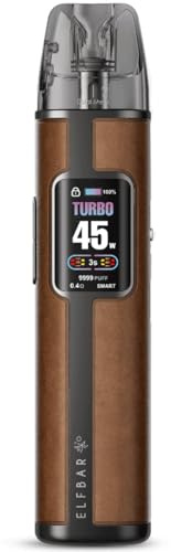 ELFBAR ELFX PRO KIT - Elfbar Pod System - Basisgerät und Pod - 1200 mAh Akku - LED Display - In verschiedenen Farben + Freshisha Sticker - ohne Liquid ohne Nikotin (Brown)
