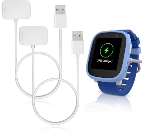 2-Stück Ladekabel Kompatibel mit Xplora X6 Play/X6 Pro/X6 Play Gen 2(2025) | Magnetisches USB Ersatzladegerät Tragbares Charging Cable für X6 Play/X6 Pro/X6 Play 2025 Kinder SmartWatch, Weiß+Weiß