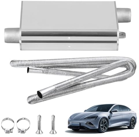 DAJASD Abgasschlauch Schalldämpfer mit 200CM Abgasschlauch, 24mm Standheizung Auspuff, Abgasrohr Standheizung aus Aluminiumlegierung mit verdickten Clips und Schrauben für Auto Auspuffanlage