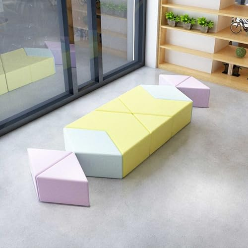 KIBONCY Dreieckiges Sofapaket aus Baumwolle und Leinen for Ausbildungseinrichtungen, Schulen und Firmenhallen, Empfang und Ruhe, ideal for Büro- und Entspannungsszenen(D)
