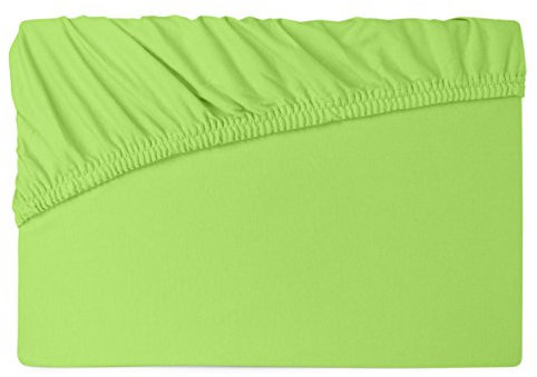 schlafgut Lagerräumung - Sonderpreis - Spannbettlaken - Aloe Vera, Betttuch ca. 60-70 x 120-140 cm, Apfel