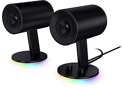 Razer Nommo Chroma - Haut-Parleurs de Jeu 2.0 (Enceintes avec 3 Pouces en Fibre de Verre Tissée Personnalisée & Chroma RGB) Noir