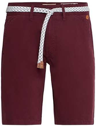 Blend BHRagna Herren Chino Shorts Bermuda Kurze Hose mit Kordel-Gürtel Gesäßtasche Eingrifftaschen 100% Baumwolle Regular fit, Größe:L, Farbe:Wine Red (73812)
