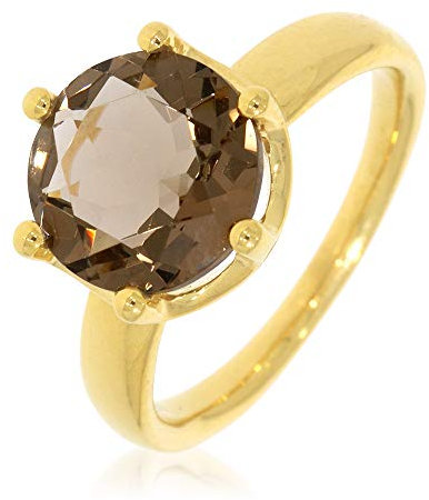 XEN Ring mit 10 mm Rauch-HT Quarz ca. 3,6 ct. gelbvergoldet 54 (17.2)