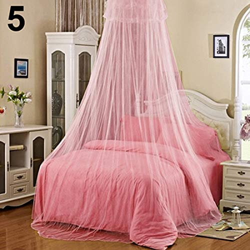 Mosquitera, Elegante Encaje De Insectos Cama con Dosel Cortina De Malla Cúpula Redonda Mosquitera Ropa De Cama Rosado 60cm por 260cm por 850cm