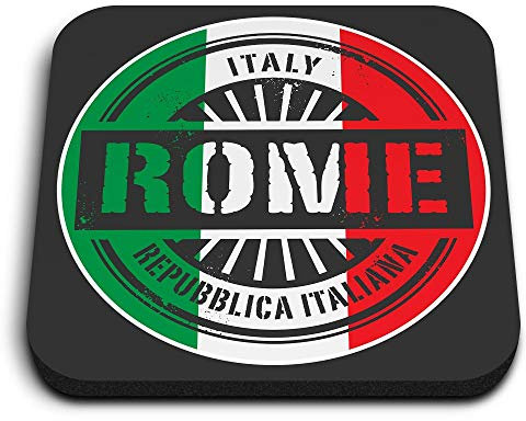 1 x Square MDF Fridge Magnet - Rome Italy Italian Flag Travel 6106