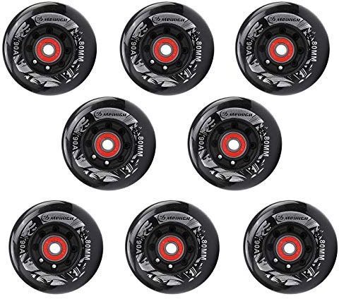 90A Inline Skates Wheel, Universal PU Ersatzrad Mit Lager 72mm 78mm 80mm Rad, für Erwachsene Kids Teens Anfänger Hockey Skates Wheel(76mm)