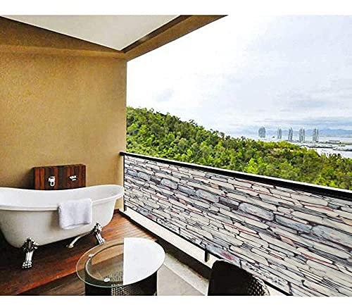 Chbrket Balkon sichtschutz,balkonabdeckung Windschutz Wetterfest Blickdichte Privatsphäre UV-Schutz zaunblende sichtschutz für Balkon Zaun Terrassen Garten Swimming Pool Marmorierung 60x300cm