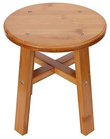 Holz Kleiner Niedriger Hocker, Kinderbank Quadratischer Hocker Runder Tritthocker Glatte Textur mit Abgerundeten Ecken für Zuhause Wohnzimmer(4#)