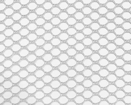 Stofftreff Santi Netzstoff Netty- 1 Meter, 150cm Breit - Löcher ca. 4mm - Mesh Tüll Taschenstoff Fasching Bastelstoff (Weiß)