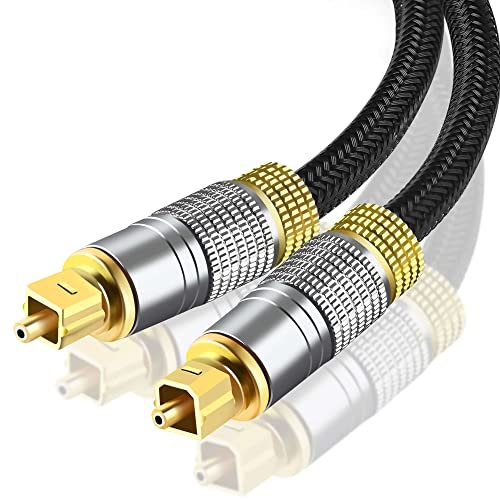 Reagle Premium Optisches Audiokabel - Toslink Kabel, 24K Vergoldete Stecker, Nylonummantelung, Unterstützt 5.1/7.1, Dolby Digital, DTS-HD, PCM - Perfekt für Heimkino und Hi-Fi (3M)