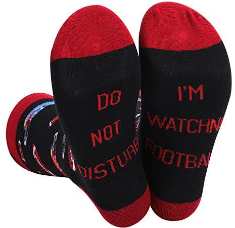 FGFD&OU Socken für Herren und Damen Socken Lustiges Geschenk Neuheit Baumwolle Unisex Sportsocken mit Do not disturb, I am watching FOOTBALL BASEBALL GOLF GAMING Socken (Football)