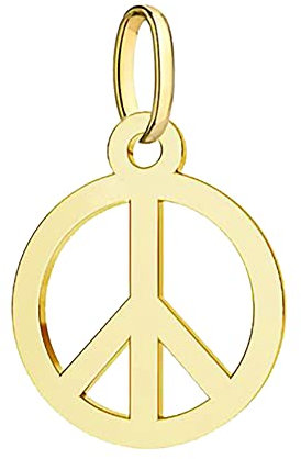 333 Gold Anhänger Peace Zeichen Friedenszeichen Damen Charm
