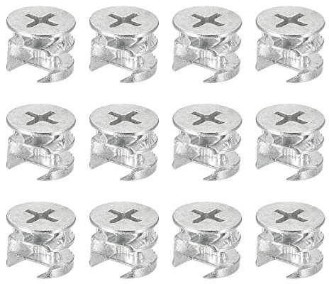 sourcing map Leva Bloqueo Tuerca para Muebles, 12uds 15x12mm Junta Conector Bloqueo Tuercas Muebles Conexión Leva Montajes, Blanco