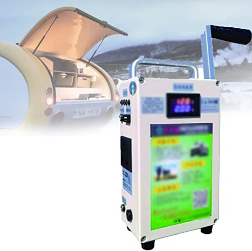 Manivela Manual Dispositivo Entrenamiento,Generador de Pedales,Equipado con luces de emergencia súper brillantes,Batería de litio de Potencia 65wh,Salida USB,220V