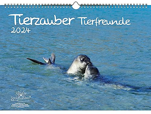 Tierzauber Tierfreunde DIN A3 Kalender für 2024 verschiedene Tiere und ihre Freundschaften - Seelenzauber