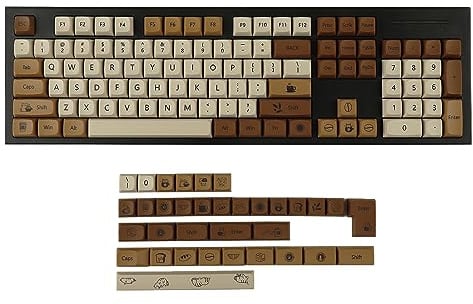 YMDK 138 ZDA Profile XDA v2 Dye Sub PBT Coffee Cat Tastenkappen für 104 TKL 60% 96 84 68 64 MX Switches Tastatur