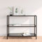 Homgoday Konsolentisch, transparent und schwarz, 100 x 36 x 90 cm, gehärtetes Glas, Esstisch, Küchentisch, Gartentisch, Outdoor-Tische