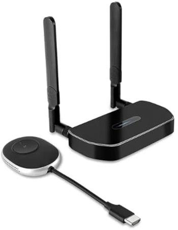 Tyatocepy 5G 4K InaláMbrico -Compatible Transmisor de VíDeo Receptor Extensor Kit de Pantalla Adaptador Dongle para TV Stick Monitor (1 Juego)