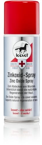 RL24 leovet - Erste Hilfe Zinkoxid-Spray | Pferde-Zinkspray zum Abdecken von Wunden | Zinksalbe zum Sprühen | Schutzfilm vor Schweiß & Urin | pflegt beanspruchte Hautpartien | 1 x Wundspray 200 ml