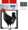 Hühnerklappe Automatisch ChickenGuard All-in-One, Hühnerstalltürfarben in Vier Farben, Timer/Lichtsensor, Auto-Stop, Raubtiersicher, Wintermodus-Power-Boost, Batterien Enthalten (Rote Solar)
