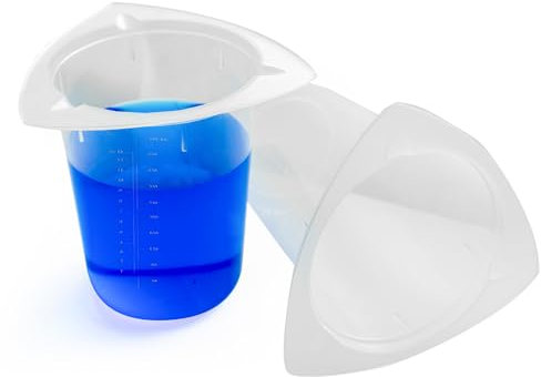 100 Stück Transparent Messbecher, 400ml Kunststoff Labs Becher, messbecher polypropylen, Labor Messbecher mit Skala, bruchsichere Kunststoff Meßbecher für Labor
