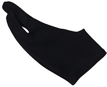 Beavorty Artist Two Finger Glove for Drawing Sketch Curved Design Black Gloves for Hand Protection for Art Work