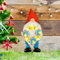 TickTime Gnomes Garden Stakes Decorative with Solar LED Light - Gnome Gifts Metal Gnomes Decorations for Yard Art, Outdoor Decor, Outside, Patio, Lawn (Red)