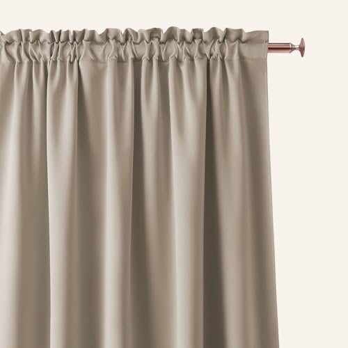 ROOM99 Vorhang mit Kräuselband Aura 180 x 260 cm Breite x Höhe Schiebegardinen Modern Curtain Wohnzimmer Schlafzimmer Beige, 1 Stück