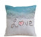 AELKSP Kissenbezug Kissenhülle Haus Dekorativ Für Jungen/Mädchen Wohnzimmer Schlafzimmer Sofa Stuhl Kissenbezüge,Inschrift Liebe im Sand auf Einer tropischen Insel Malediven.,50x50 cm