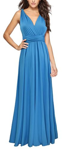 Luckywaqng Sommerkleid Damen Knielang Elegant Wickelkleid, wandelbar, Multiway-Kleider, Sommerkleid Damen V Ausschnitt Kleider Kurzarm Freizeitkleid Elegant Tunika Kleid Sexy Strandkleider (BU4, M)