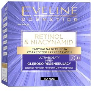 Eveline Cosmetics Ultra-Reichhaltige Nachtcreme mit Retinol & Niacinamid für tiefe Regeneration 70+ | Anti-Aging, Straffung und Feuchtigkeitspflege | 50ML