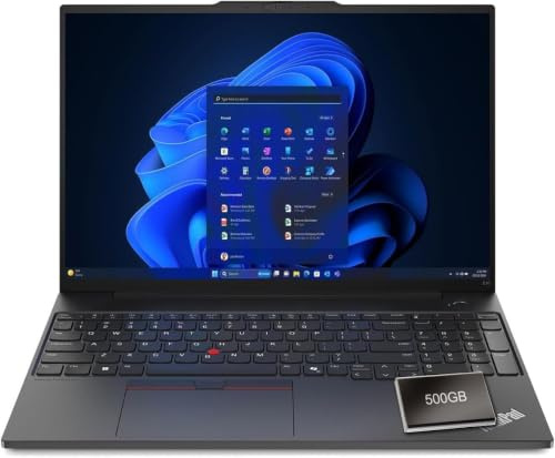 Lenovo ThinkPad E16 Gen 2 16 AMD Ryzen 7 Laptop 16GB 512GB SSD + 500GB HDD | 16 pollici WiFi 6 Tastiera retroilluminata Lettore di impronte digitali Office 365 Windows 11 Pro - Edizione video Computer