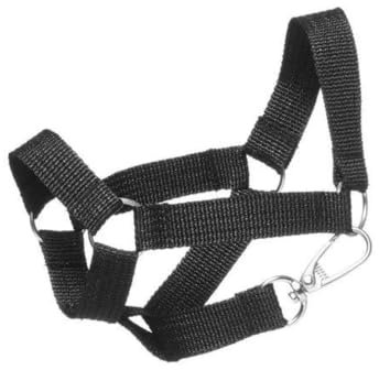 Panduro Nylon Halfter Pony mit silberfarbenen Metallbeschlägen, perfekt für die Personalisierung mit Perlen, Farbe oder Schleifen - Schwarz