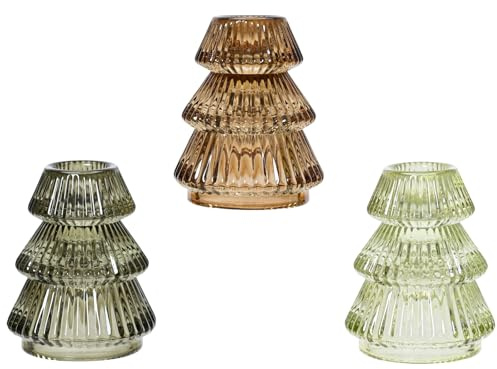 Decoris Teelichthalter Glas Mehrfarbig Sortiert 8cm (1 Stück)