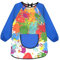 LECTNORE Kids Painting Apron Waterproof Painting Apron Long Sleeve for Kids Children's Art Smock with Pockets for Painting Cooking Eating（Height 100-120cm,Blue sleeves）